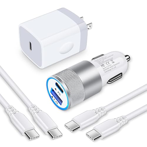Android Type C Pixel Fast Wall Charger fo,20W PD USB C Charger Box 30W Car Adapter 6FT USB C-C Cable