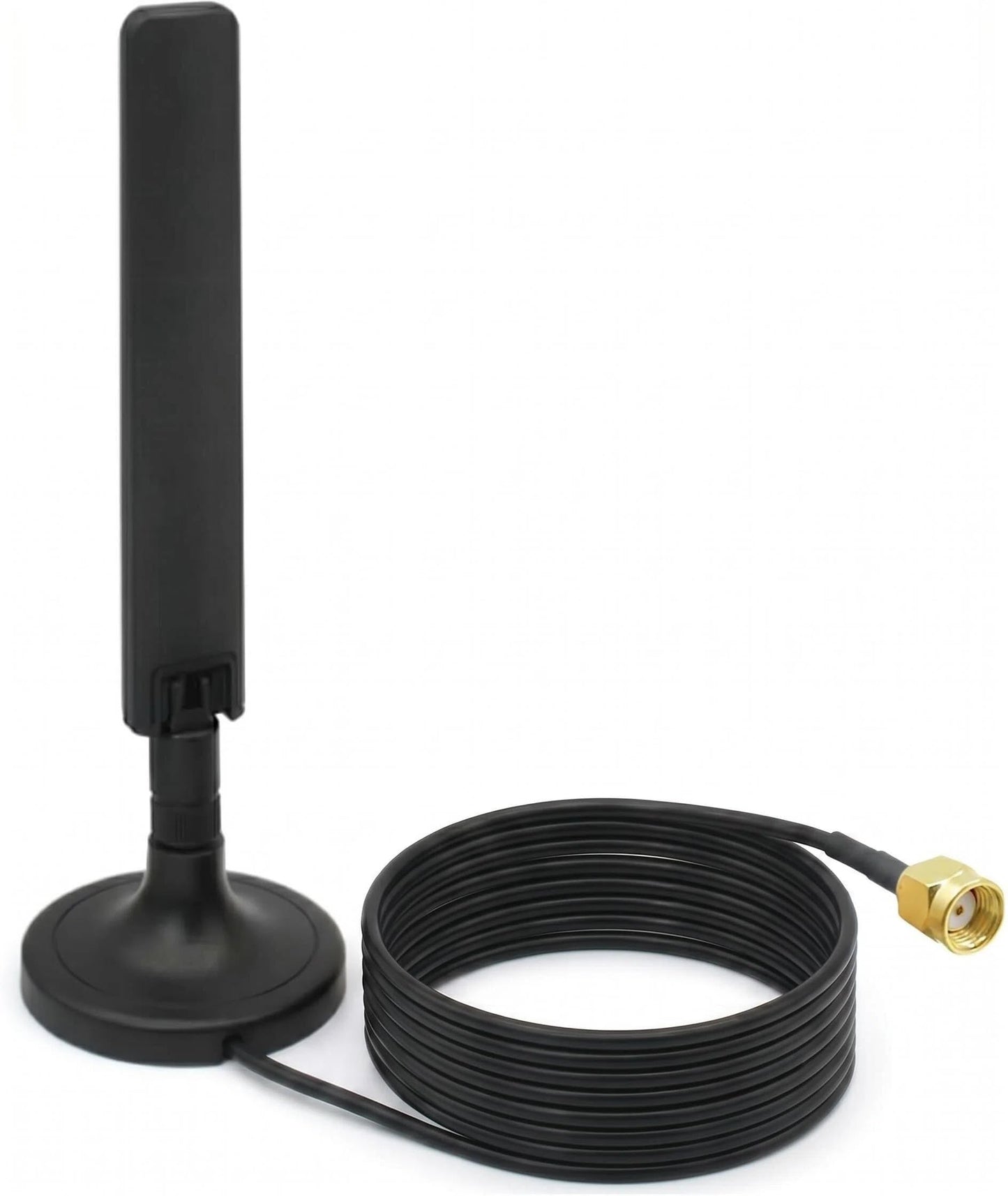2-Pack 10dBi Dual Band WiFi 6E Antenna 2.4GHz/5GHz/5.8GHz MIMO Omni-Directional RP-SMA Male with Strong Magnetic Base for PC Desktop PCIe WiFi Card