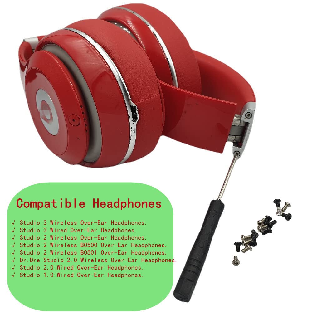 Studio 3 Headband Screws 16pc Kit - Replacement Screws for Beats Studio 1 2 3 Headphones with Screwdriver