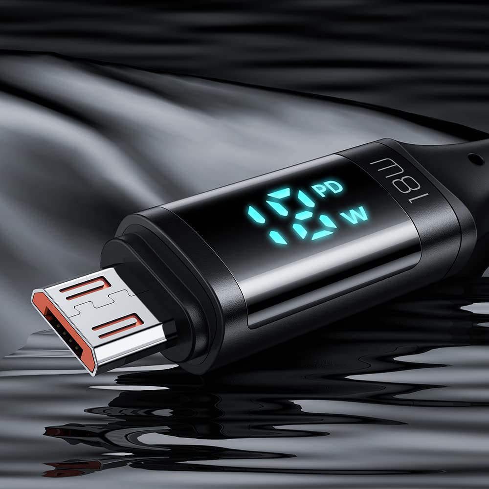 mcdodo [ Micro USB Nylon Braided Sync Charge USB Data 4FT/1.2M Cable Compatible Samsung/HTC/MP3 More (Micro Black, 4FT/1.2M)