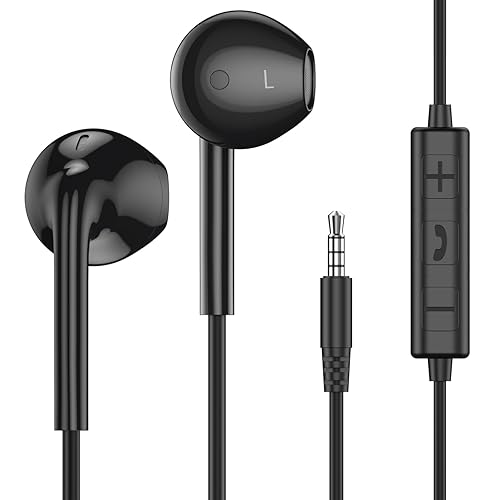 MOSWAG in Ear Wired Headphones, Wired Earbuds with Microphone, 3.5mm Jack in Ear Headphones with Microphone Suitable for Smartphones, Computers…