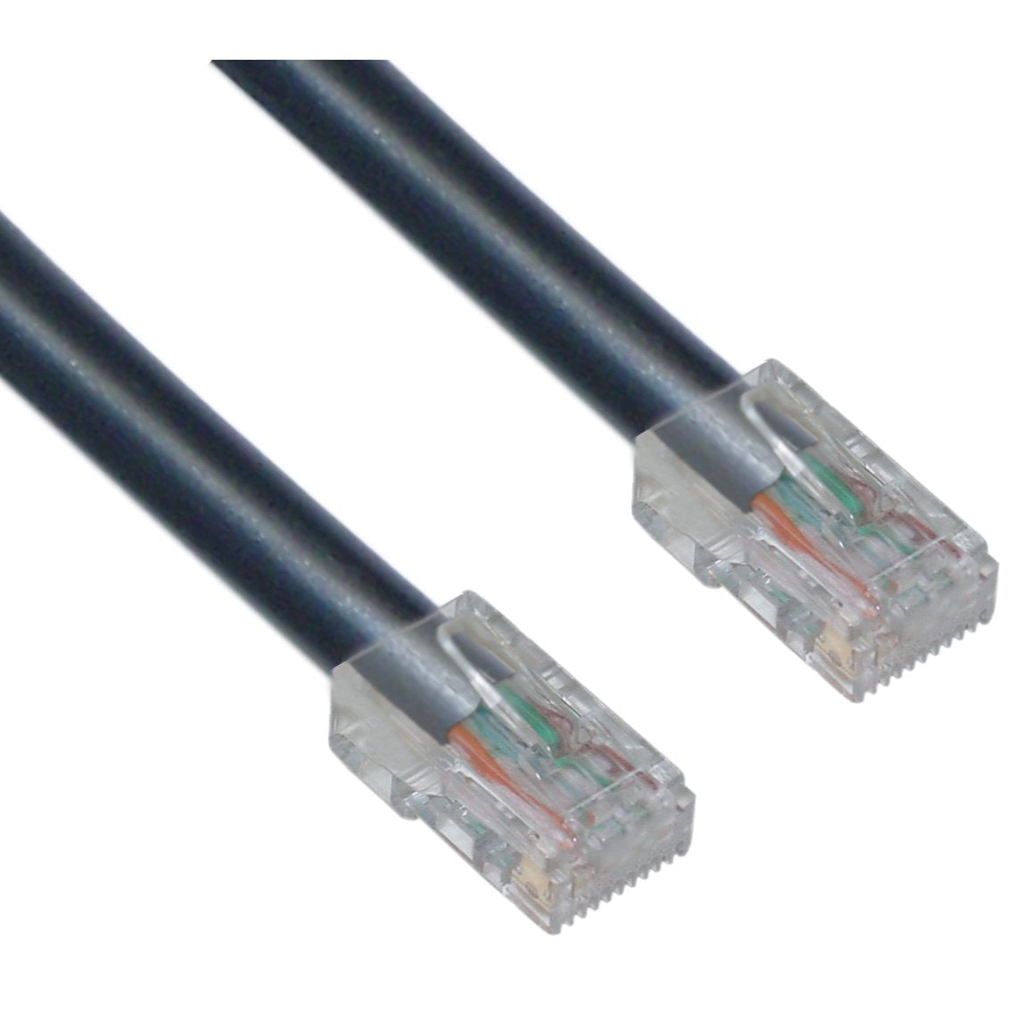 CableWholesale Cat5e UTP Ethernet Cable, Bootless, PoE, 25 ft, Black