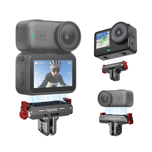 BRDRC Quick Release Mount for DJI Nano/Action 6, Aluminum Alloy Magnetic Expansion Adapter with Go Pro & 1/4 Inch Screw Adapter for DJI Osmo