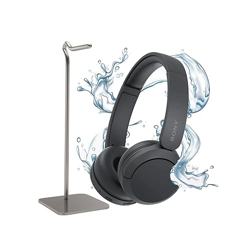 Sony WH-CH520 Compact Easy Carrying Wireless Bluetooth On-Ear Headphones (Black) Bundle with Knox Gear Metal Headphone Stand (2 Items)