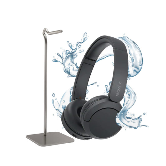 Sony WH-CH520 Compact Easy Carrying Wireless Bluetooth On-Ear Headphones (Black) Bundle with Knox Gear Metal Headphone Stand (2 Items)