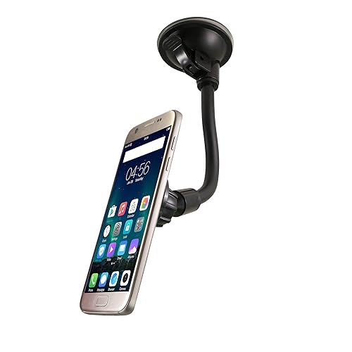 Armor All Magnetic Gooseneck Mount for Mobile Phones, Comes with 2 Differently Sized Magnetic Plates for Your Devices, Rotate for Ideal Viewing Angle