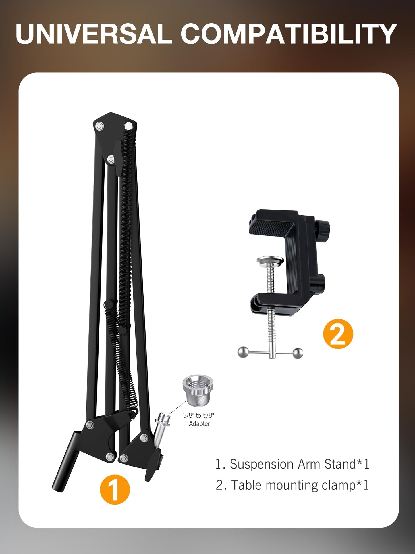 Razer Seiren X Mic Boom Arm with Foam Windscreen, Suspension Boom Scissor Arm Stand with Pop Filter Cover for Razer Seiren X USB Streaming Microphone