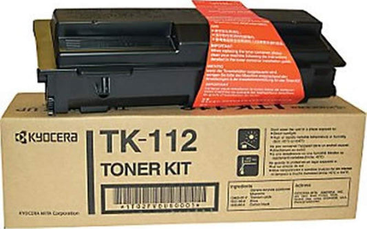 Kyocera 1T02FV0US0 Model TK-112 Black Toner Kit FFor use with Kyocera FS-720, FS-820, FS-920, FS-1016MFP and FS-1116MFP Laser Printers; Up to 6000