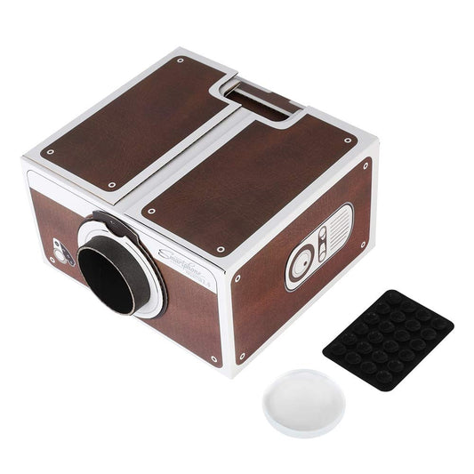 DIY Smartphone Projector 2.0, Mini DIY Home Theater Portable Smart Mobile Phone Projector, Home Cinema Phone Screen Magnifier Support 8x Image