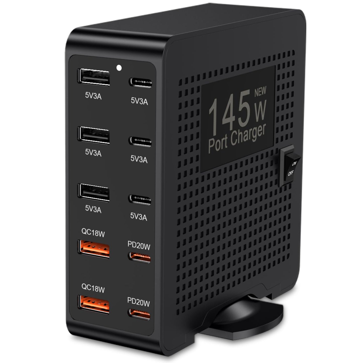 USB C Charging Station Cell Phone Wall Charger 10Ports USBC Fast Charging Hub Cube 5 USB A 5 USB C Charger Block Power Strip Dock Adapter for iPhone