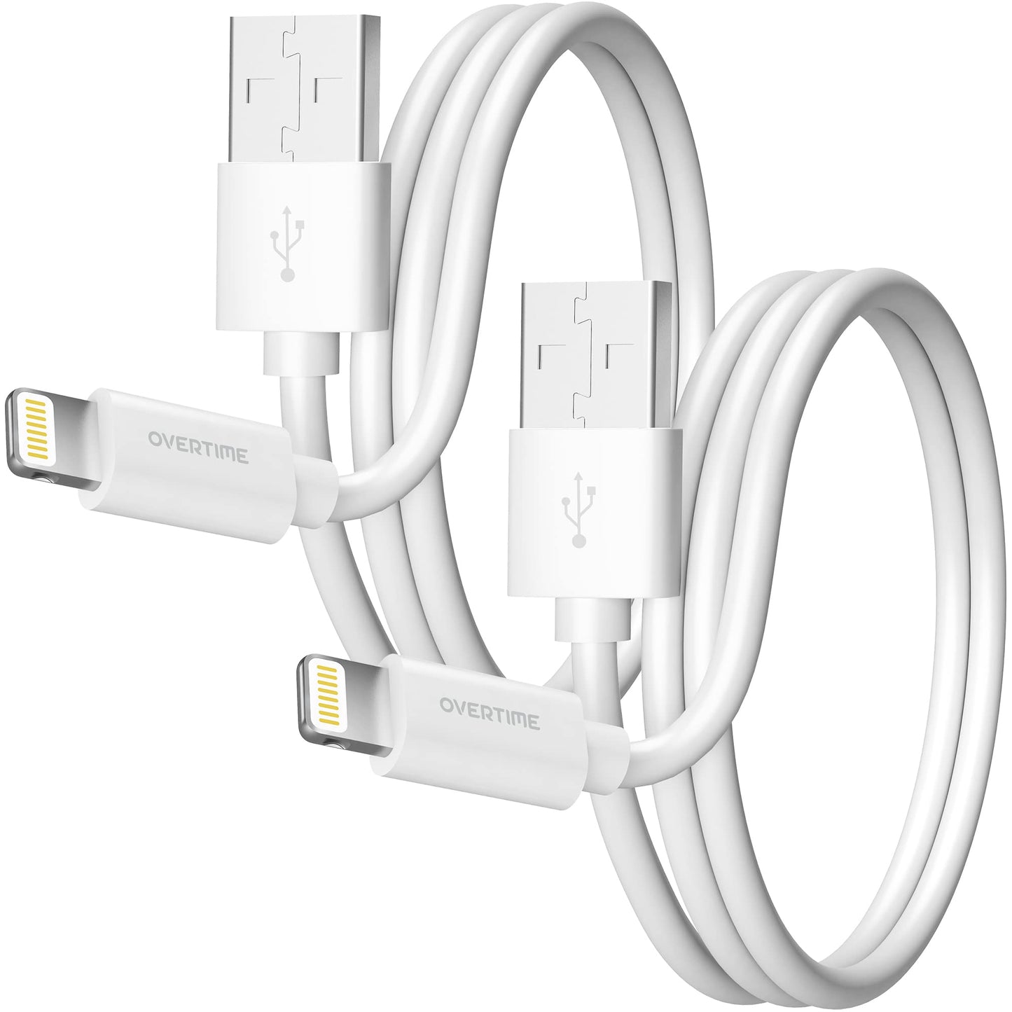 Overtime iPhone Lightning Cable, MFI Certified, Portable & Smart USB-A to Lightning Charging Cable, Fast Apple Charging Cord, 4ft iPhone Charger Cord…