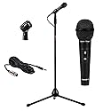 Nady MSC3 Microphone Stand Floor Mic Stand All-in-One Kit Includes Microphone, Metal Adjustable Tripod Stand, mic Clip, and a 15 ft Cable (XLR to ¼”