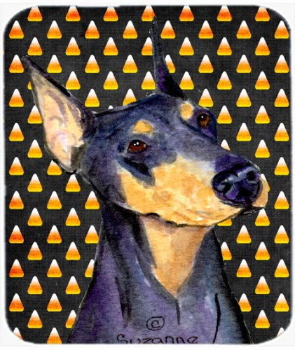 Caroline's Treasures SS4288MP Doberman Candy Corn Halloween Portrait Mouse Pad, Hot Pad or Trivet for Home Office Gaming Working Computers Laptop