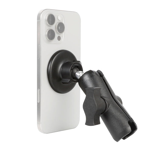 Leenconghui Magnetic Cell Phone Holder Base with 3.54" Double Socket arm for MagSafe iPhone 17 16 15 14 13 Series,Compatible with RAM B Size Mounts