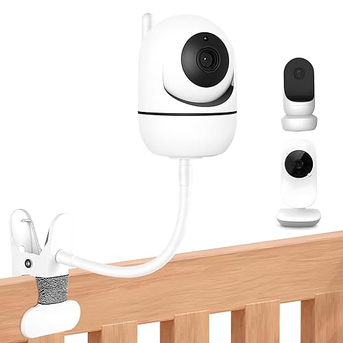Flexible Baby Monitor Clip Mount: Compatible with HelloBaby/VTech/Owlet Baby Monitor, Baby Camera Holder Without Tool-Free Installation or Wall Damage
