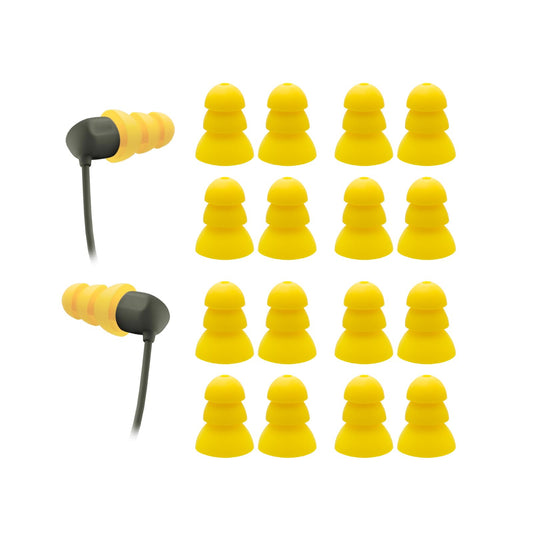 Klowcok Triple Flange Eartips for Elgin Discord Gen 3/Discord Gen 2/Rumble/Rumble Wired, Silicone Replacement Tips, 8 Pairs, Yellow