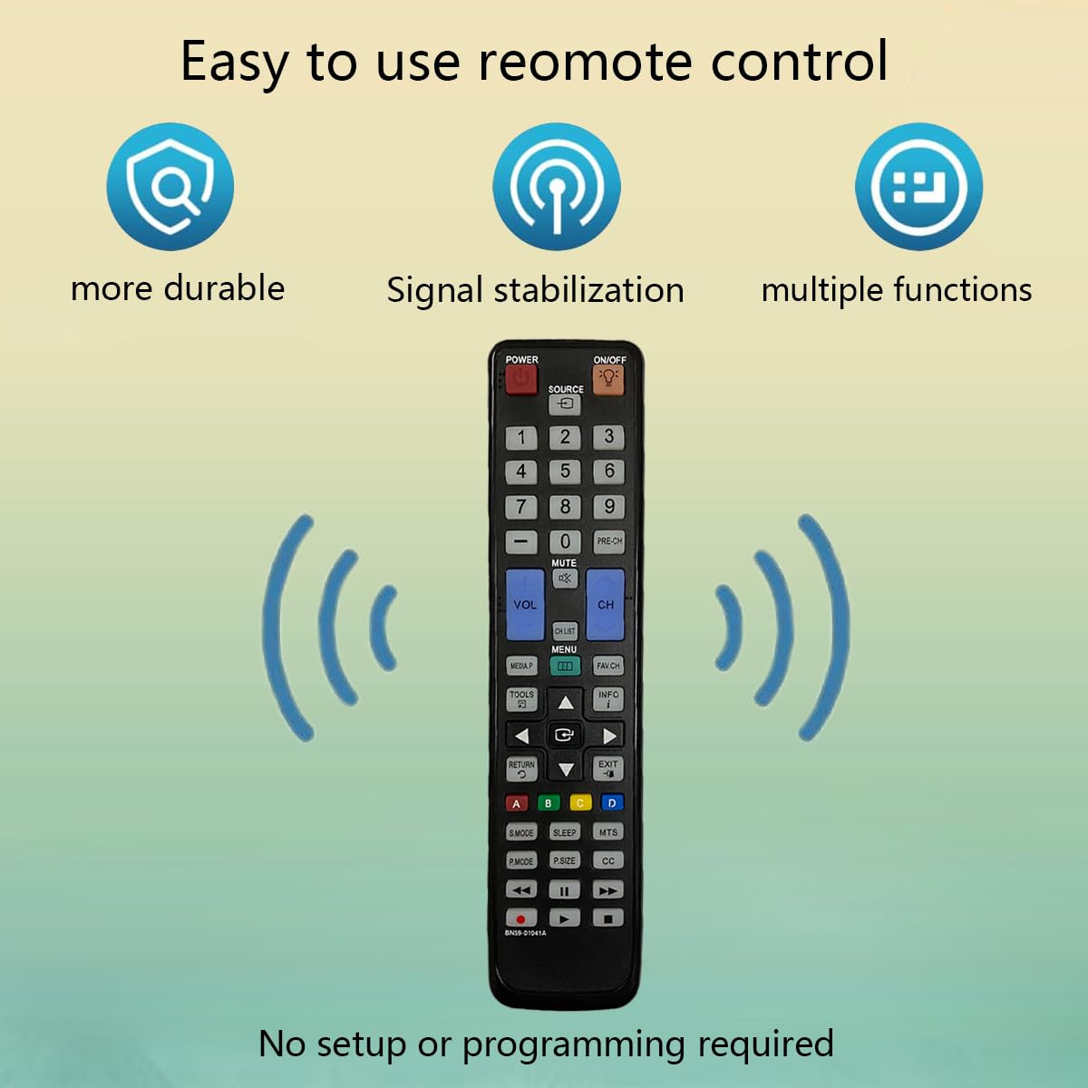 GHUST BN59-01041A Replacement Remote Control for Samsung TV LN40D630 LN40D630M3F LN46C550 LN46C550J1F LN46C600 LN46C600F3F LN46C610 LN46C610N1F