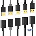 USB Extender Cord 5FT(5 Pack), USB 2.0 Extension Cable, USB A Male to Female, Compatible for USB Flash Drive, Hard Drive, Card Reader, Webcam