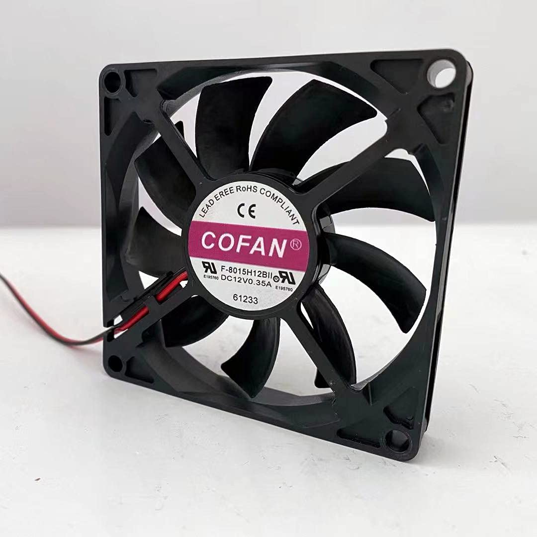 F-8015H12BII COFAN 12V 80mm Fan, 12V 0.35A 8015 Chassis and Large air Volume Fan