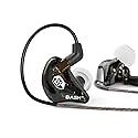 BASN Bsinger PRO in-Ear Monitors Hybrid Dynamic Dual Drivers Two Detachable MMCX Cables Musicians in-Ear Earbuds Headphones (Black)
