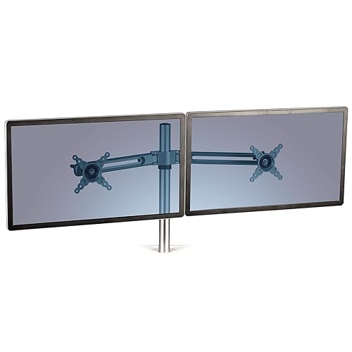 Fellowes 8042901 Lotus Adjustable Computer Monitor Stand for 2 Monitors with Dual Horizontal Monitor Arms, 26 Inch Monitor Capacity
