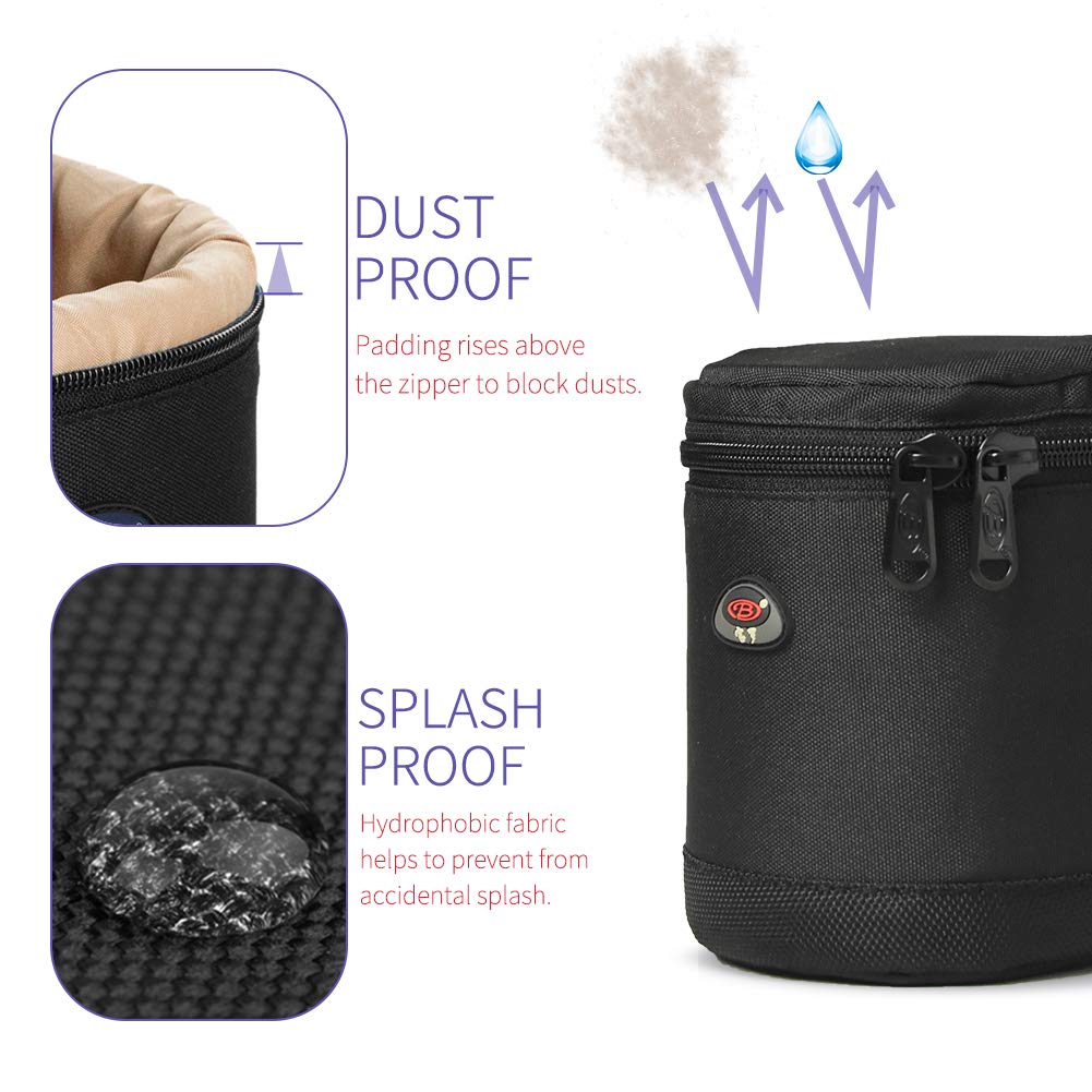 BPAULL Lens Case Lens Pouch Bag Waterproof Shockproof for DSLR Camera Lens for Camera Lens