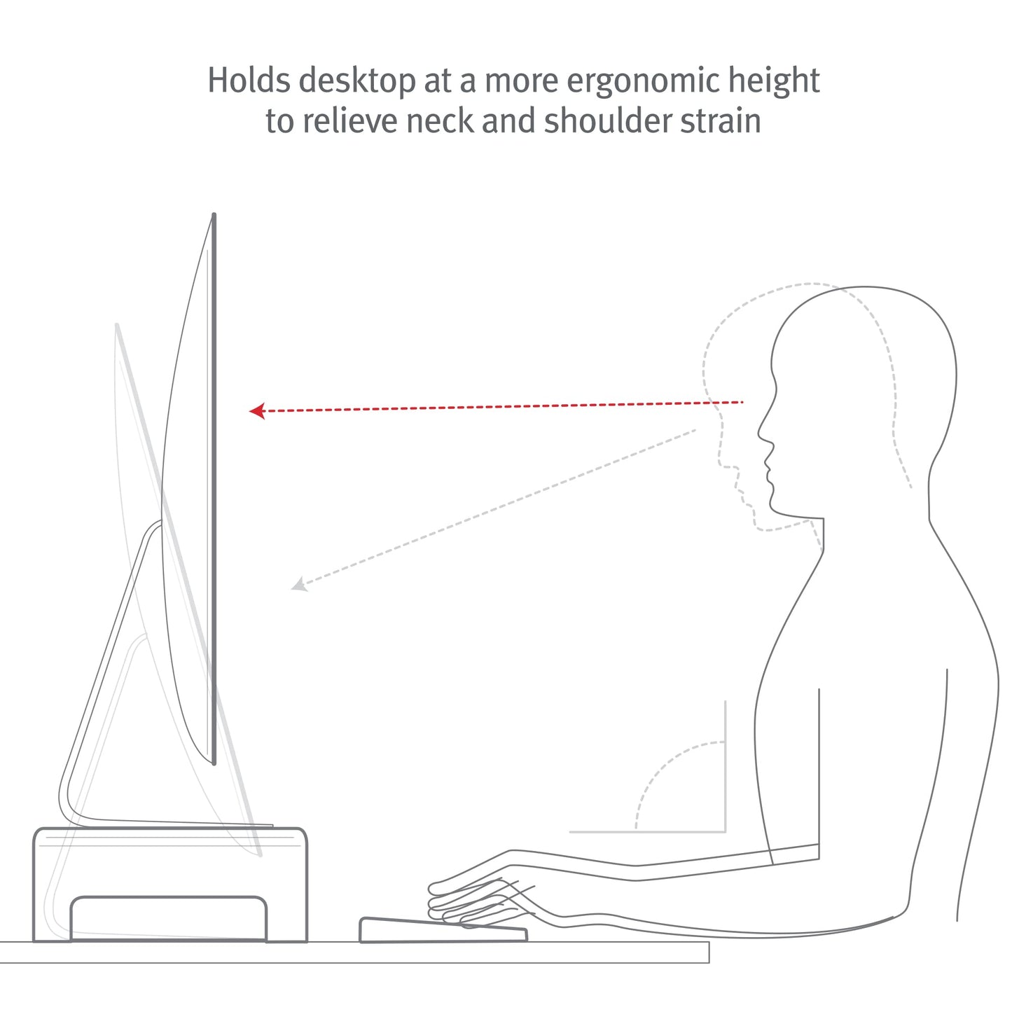 Twelve South Curve Riser Monitor Stand | Ergonomic Desktop Stand with Storage Shelf for iMac and Displays, Matte White