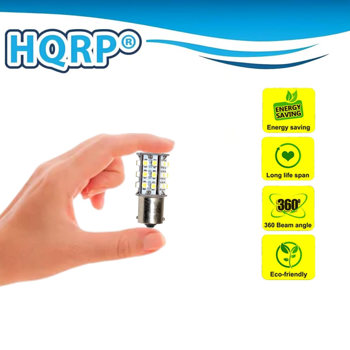 HQRP 2-Pack BA15s Bayonet Base 30 LEDs SMD 3528 LED Bulb Warm White Compatible with #1141#1156 Jayco RV Interior/Porch Lights Replacement