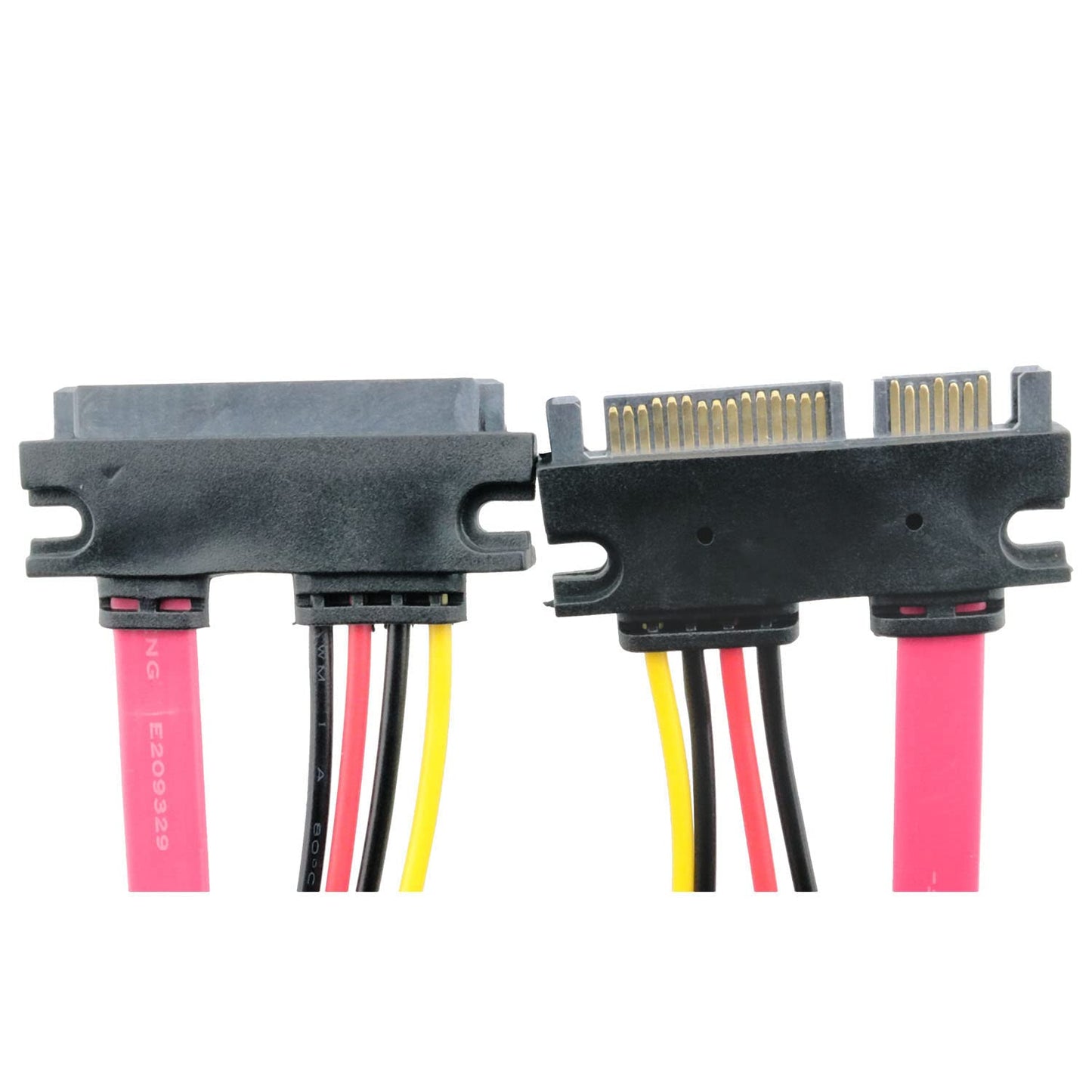MEETOOT 22-pin Sata Extension Cable 2Sets 50cm SATA 22 Pin (7+15) Male to Female Data and Power Combo Extension Cable Plug Cable for Serial ATA Hard