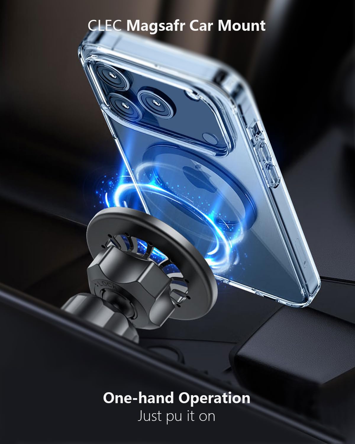 CLEC for Outback Phone Holder for Subaru Outback 2021-2025 Auto Accessories Car Phone Holder Mount for Magsafe iPhone 360° Rotable for iPhone 17-12