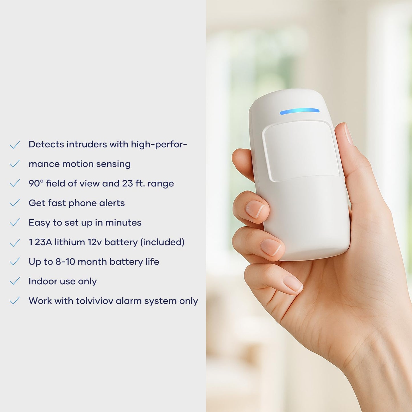tolviviov Motion Sensor - Compatible with tolviviov Home Alarm System-HUB Needed