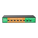 8-Port 10Gb Ethernet Switch Unmanaged, 6 x 10G RJ45 Ports, 2 x 10G SFP+ Ports, 10Gbps/2.5G/1G Auto-Negotiation, 160Gbps Capacity Ethernet Switch