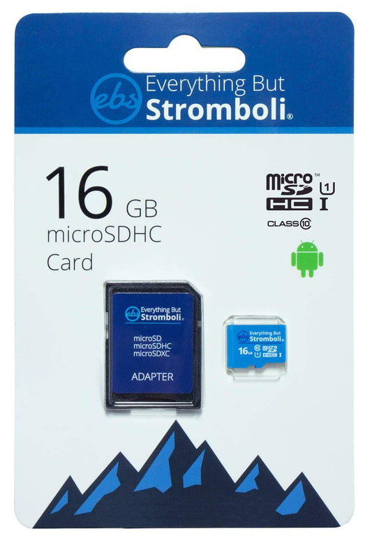 Everything But Stromboli 16GB MicroSD Memory Card for Kids Camera Class 10 U1 UHS-1 SDHC 16G Micro SD Card with Adapter
