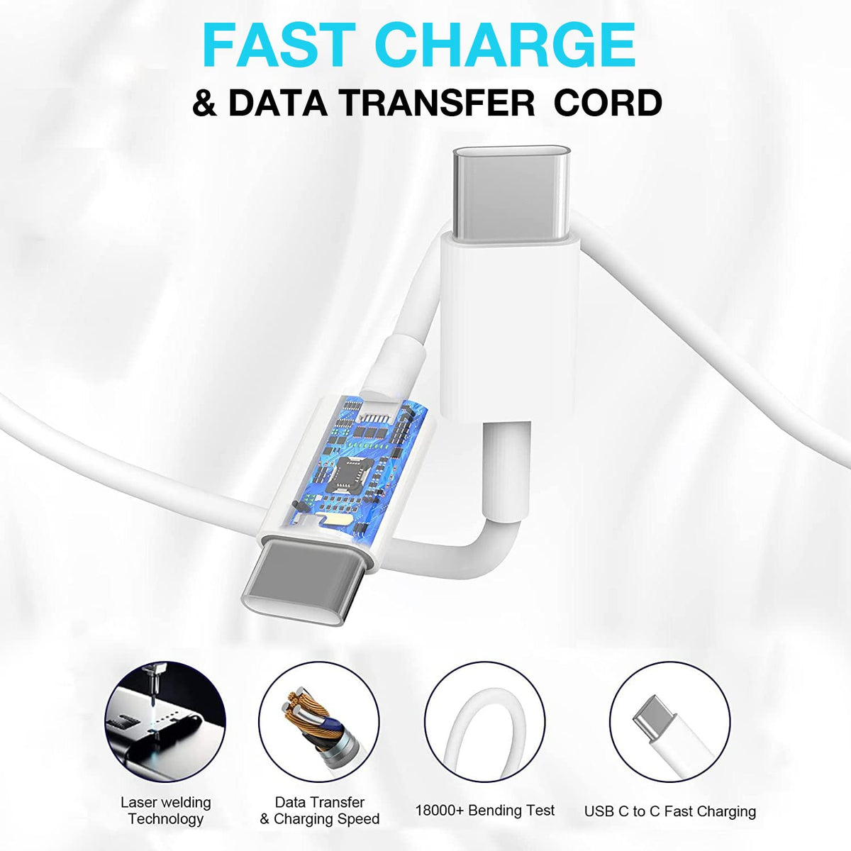 USB C Cable Fast Charging for iPhone 18 17 16 Charger,2Pack 20W USB C Charger Block iPhone Charging Cable Cord for iPhone 18/18 Pro/17 Air/17 Pro/17