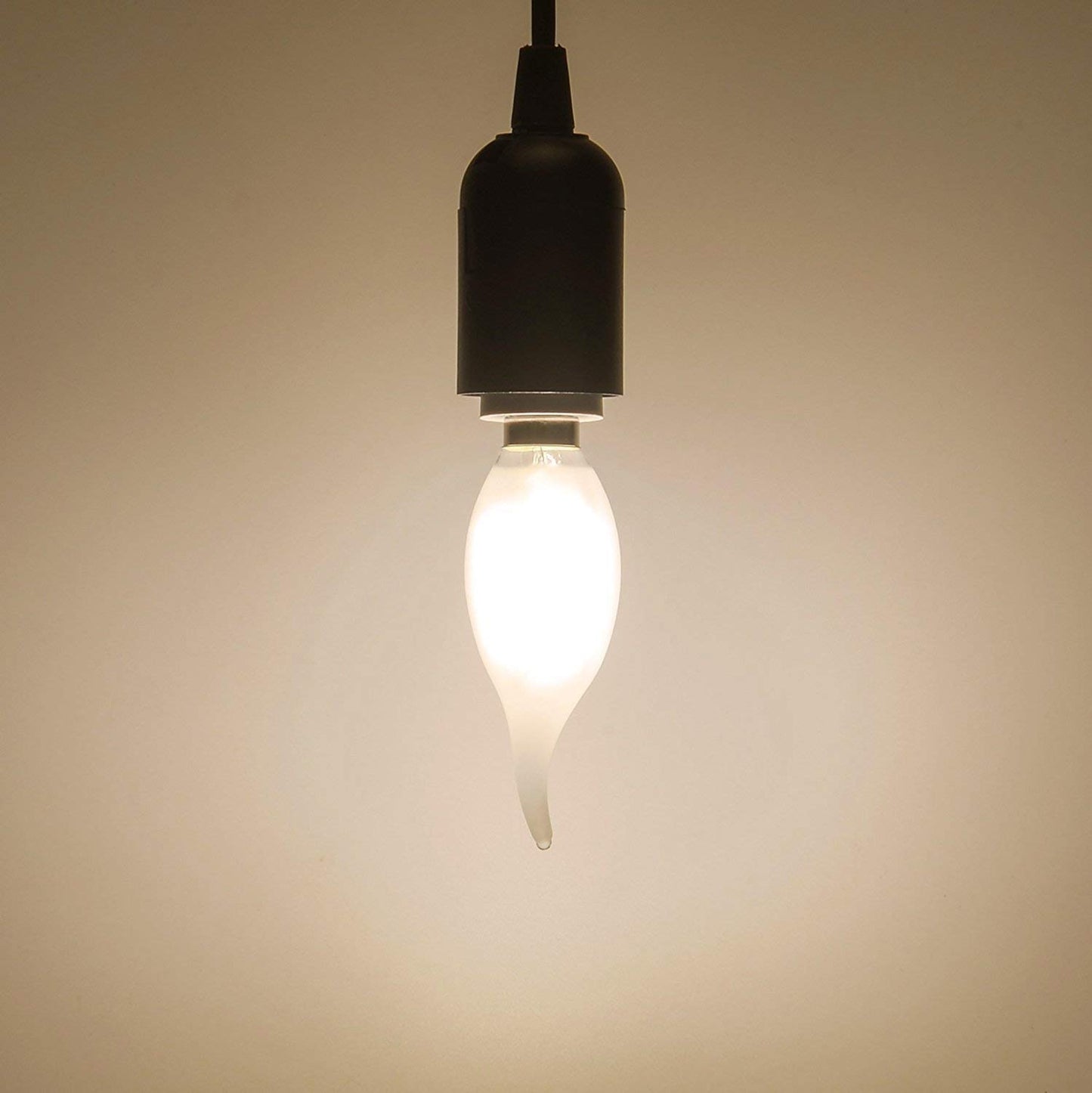 PANLAVIE LED Candelabra Bulb 6W Dimmable, 60W Equivalent, Vintage Classic Edison Style, Frosted Glass Light Bulbs, C35/CA10 Flame Tip, E12 Base, Soft