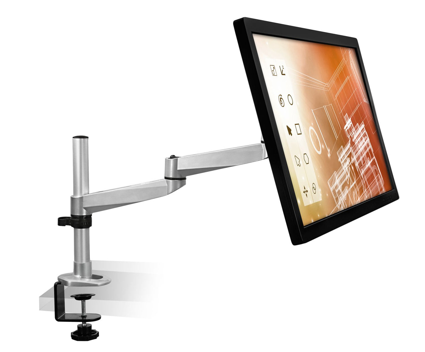 Mount-It! Articulating Single Arm Computer Monitor Desk Mount for 24-Inch Monitors (MI-33116)