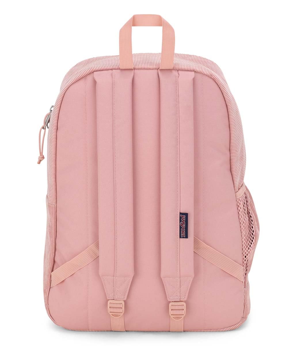 JanSport Cross Town Plus Remix Backpack - Padded Back Panel, Laptop Sleeve, and Front Pocket Organizer - Misty Rose Corduroy