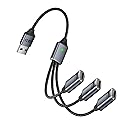 TFAK 0.8Ft USB2.0 Adapter, USB Splitter Y, USB1 in to 3 Out Extender Cable,for Car/Mac/Xbox/Laptop/Tablet/Smartphone Data Transmission?Black