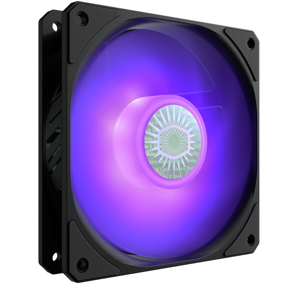 Cooler Master SickleFlow 120 V2 RGB Square Frame Fan, RGB 4-Pin Customizable LEDs, Air Balance Curve Blade, Sealed Bearing, 120mm PWM Control