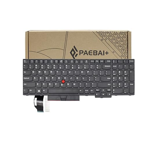 PAEBAI+ Replacement Laptop Keyboard for T15 20S6 20S7 P15s Gen 1 20T4/T5, with Frame Pointer No Backlight US Layout