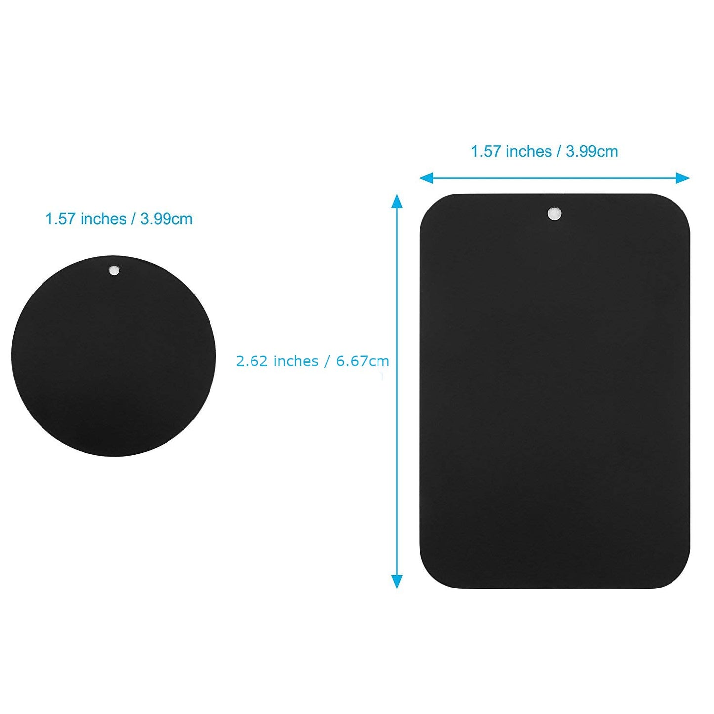 Great 1 Universal Metal Plates with 3M Adhesive for All Magnetic Car Mounts, Cell Phone, Tablet Holder, Cradle-Less, Air Vent Mount, 6 Rectangular, 6