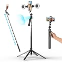 Acer Gadget Auto Face Tracking Tripod for iPhone - Gesture Control Detachable Mini Ring Light 64" 360 Degree AI Tracking Phone Tripod for Vlogging