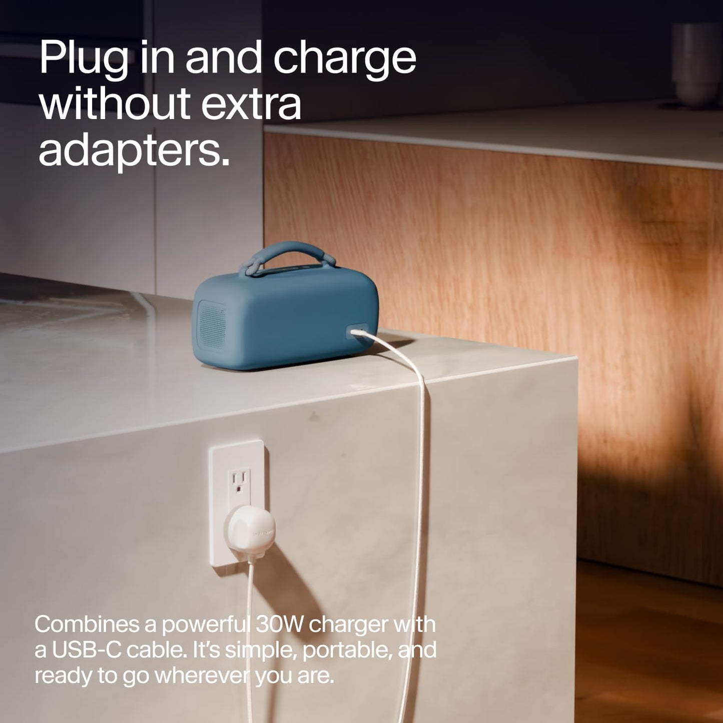 Twelve South PowerCord All-in-One 30W USB-C Fast Charger with US Compatibility- 4 ft Charging Cable + Wall Adapter Block with USB-C PD 3.0 for iPhone