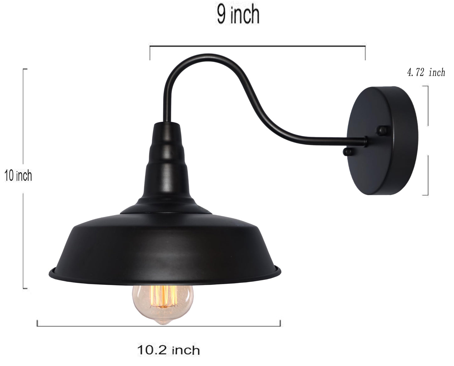 BRIGHTESS #80 Retro Black Wall Sconce Lighting Barn Flat Lights Industrial Vintage Farmhouse Wall Lamp Outside Led Light Fixtures E26 Bathroom Kitchen