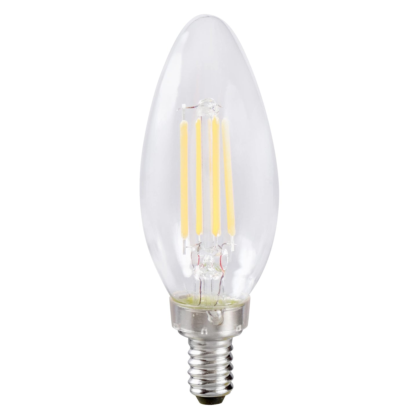 Sylvania LED TruWave Natural Series Décor B10 Light Bulb, 60W Equivalent Efficient 5.5W, Candelabra Base, Dimmable, Clear 2700K, Soft White - 2 Pack