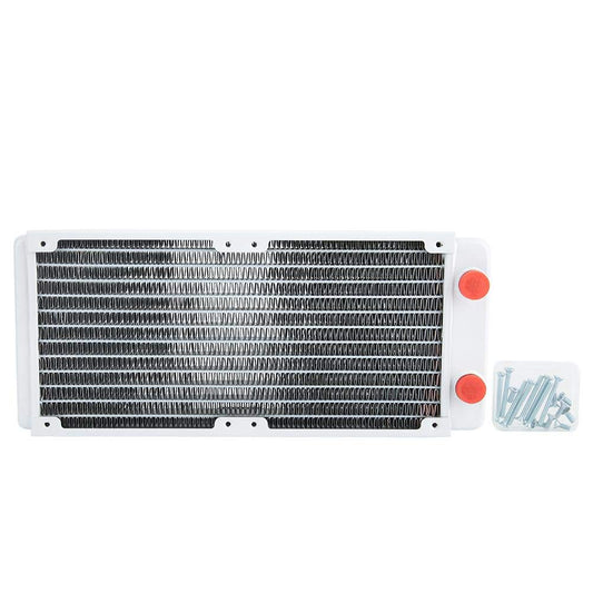 240mm Water Cooling Radiator for PC - White Copper Heat Sink with 12 Pipes, Easy Install Computer Water Cooling System for Gaming PCs