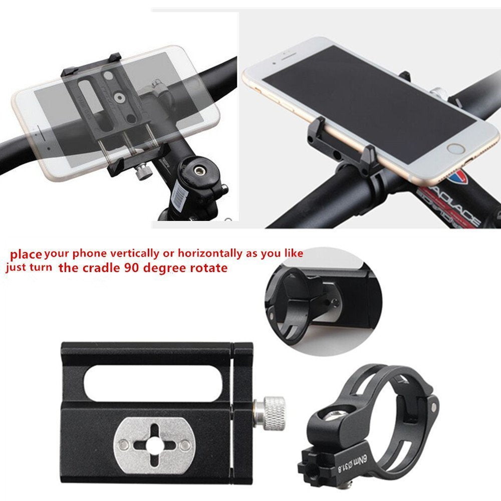 GUB Bicycle & Motorcycle Phone Mount, Aluminum Alloy Universal Bike Handlebar Phone Mount Holder Adjustable Compatible with iPhone X XR Xs 7s 8