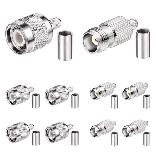 Superbat TNC Crimp Connectors Kit TNC Male + TNC Female Crimp Solder Connector Kit for RG58 RG303 RG141 RG142 RG400 LMR195 Low Loss Coax Cable(10 Pack