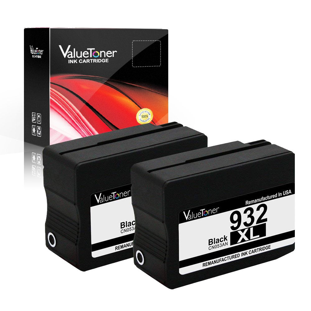 ValueToner Remanufactured Ink Cartridge Replacement for HP 932XL 932(2 Black) for HP Officejet 6600, Officejet 6700, Officejet 7612, Officejet 6100
