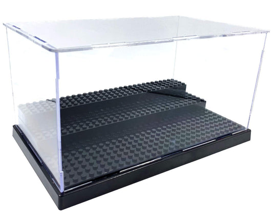 Display Case for Minifigure Action Figures Blocks, Display Box Storage for Lego Minifigures, Fit for Lego Lovers,Black